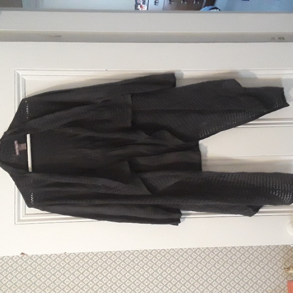 Suzie Couture Open Front Asymmetrical Cardigan Charcoal Gray 2X - Picture 1 of 6